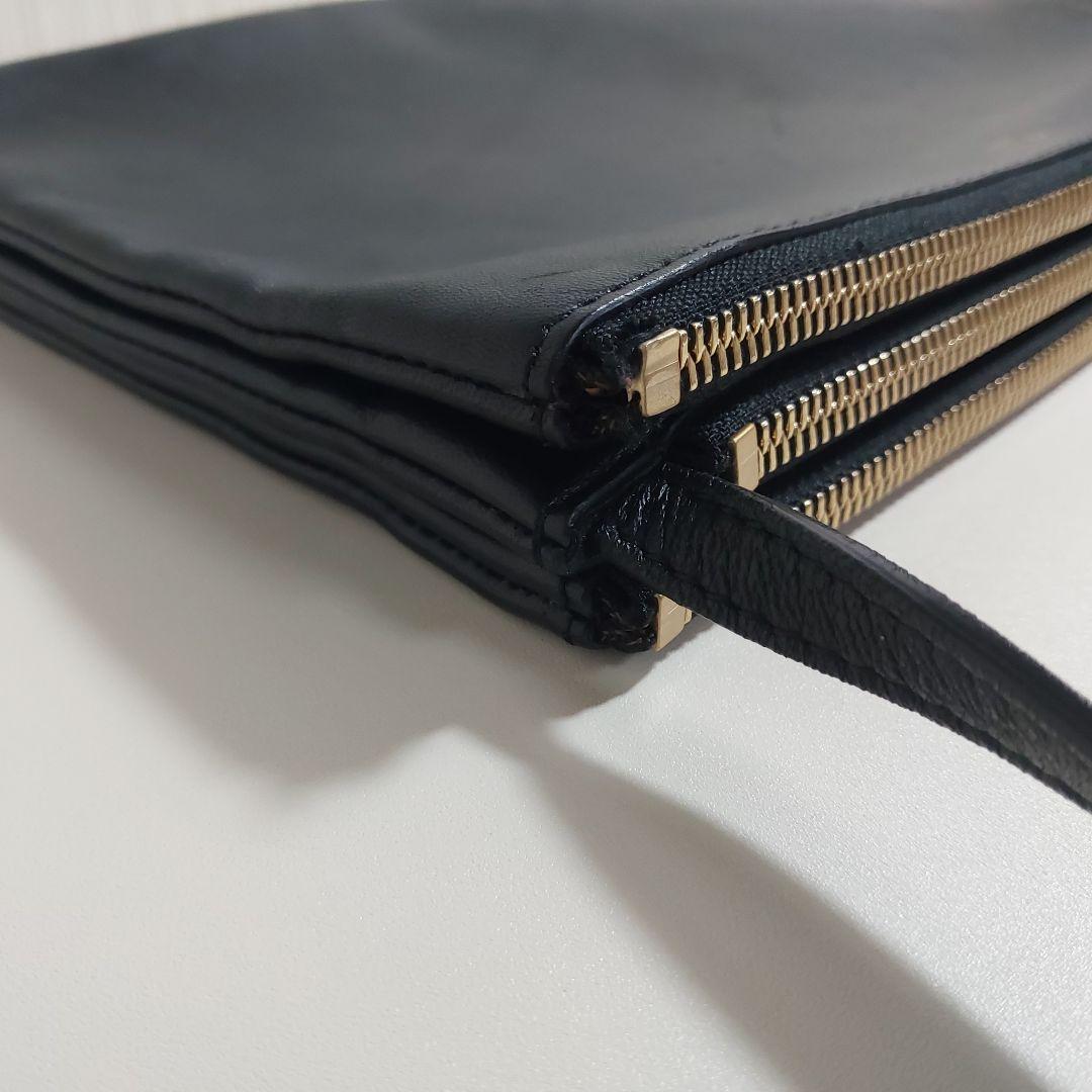 セリーヌ トリオ ラージ ショルダーバッグ レザー ブラック 17145