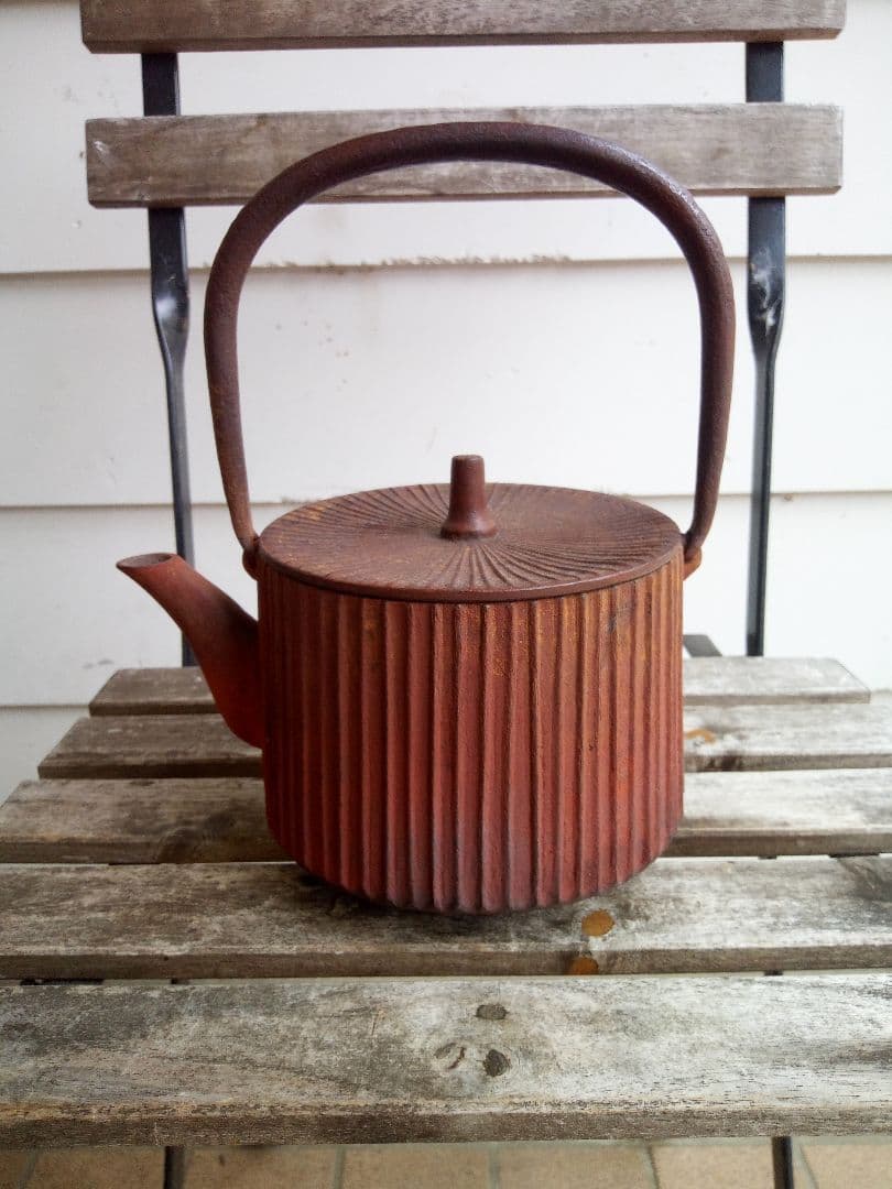 佐藤勝久　鉄瓶　利休番傘蓋砥草紋