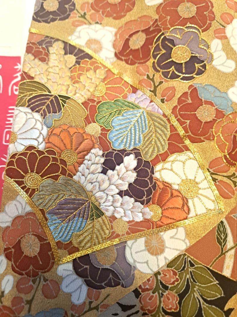 美品❇️豪華黒留袖　手描友禅　刺繍　絞り染め　比翼仕立て　５つ紋　フルセット