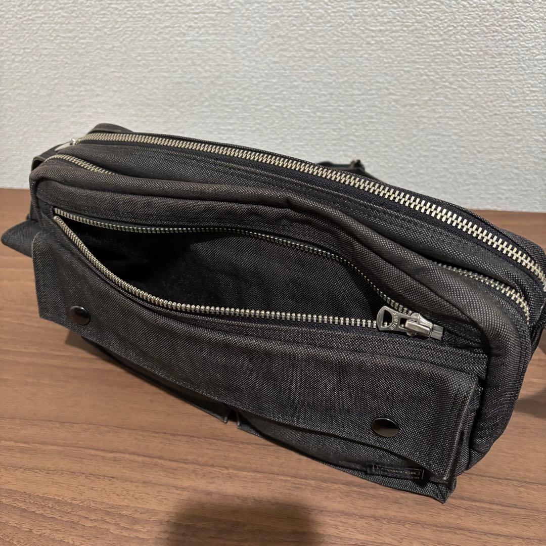 【美品】PORTERポーター スモーキー2層式ショルダーバッグ ダブルファスナー