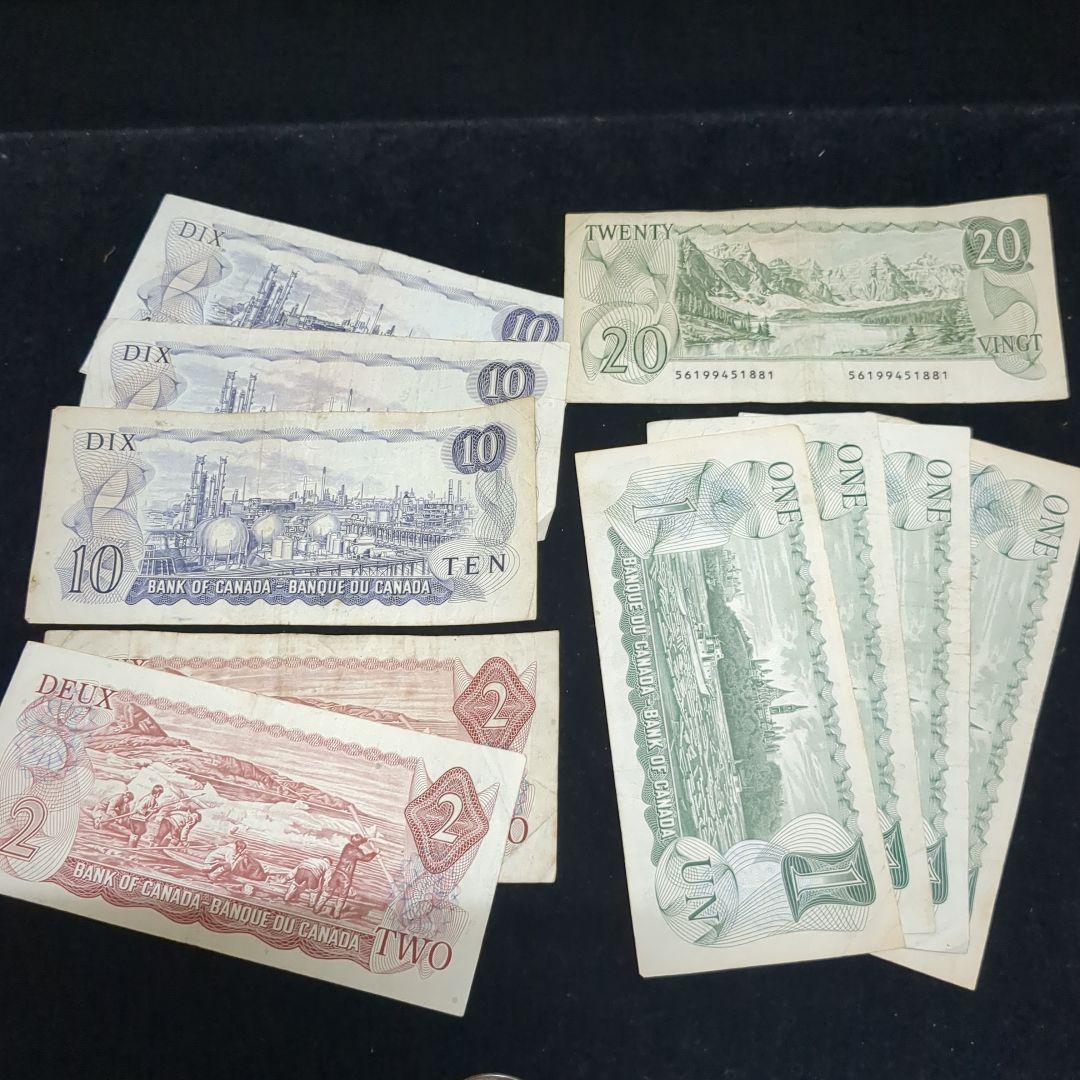 カナダドル 古紙幣と セット231ドル