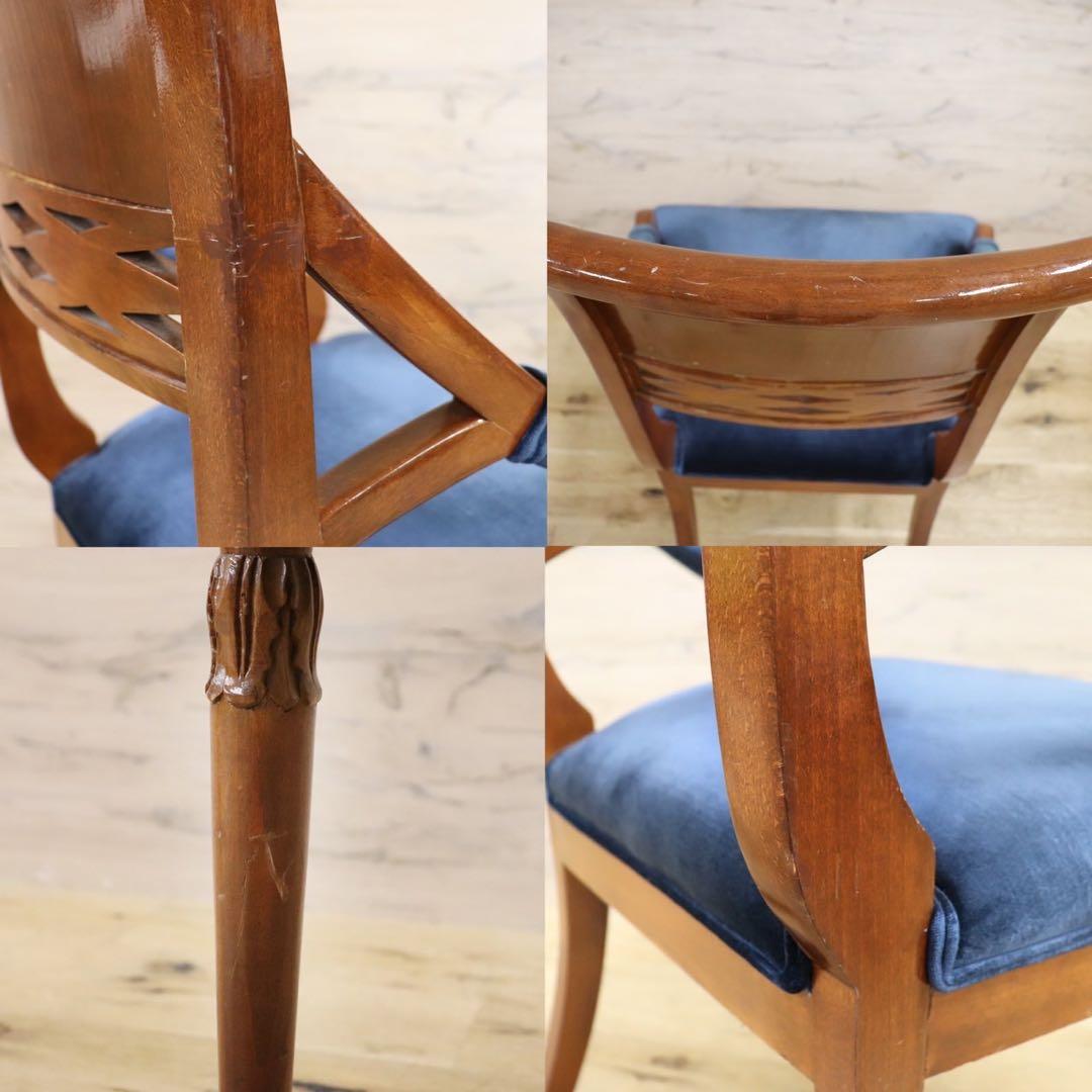 GMGN162○イタリア製 クラシック モダン ダイニングチェア 椅子 セミア