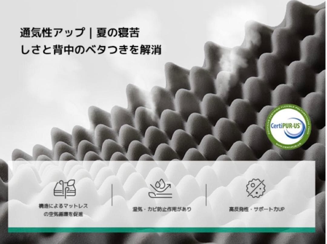 マットレス クイーン 抗菌 防ダニ加工 厚さ16cm 30D高密度 やや硬め