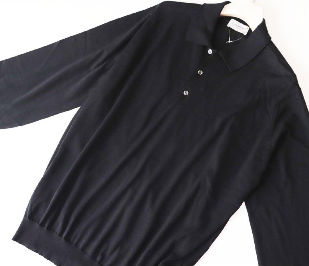 《ジョンスメドレー》新品 英国製 メリノウール使用 ニットポロシャツ XXL