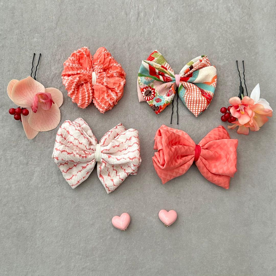 p*❀様 【25-66】七五三　髪飾り　個性的　ヘッドドレス　着物リメイク　75