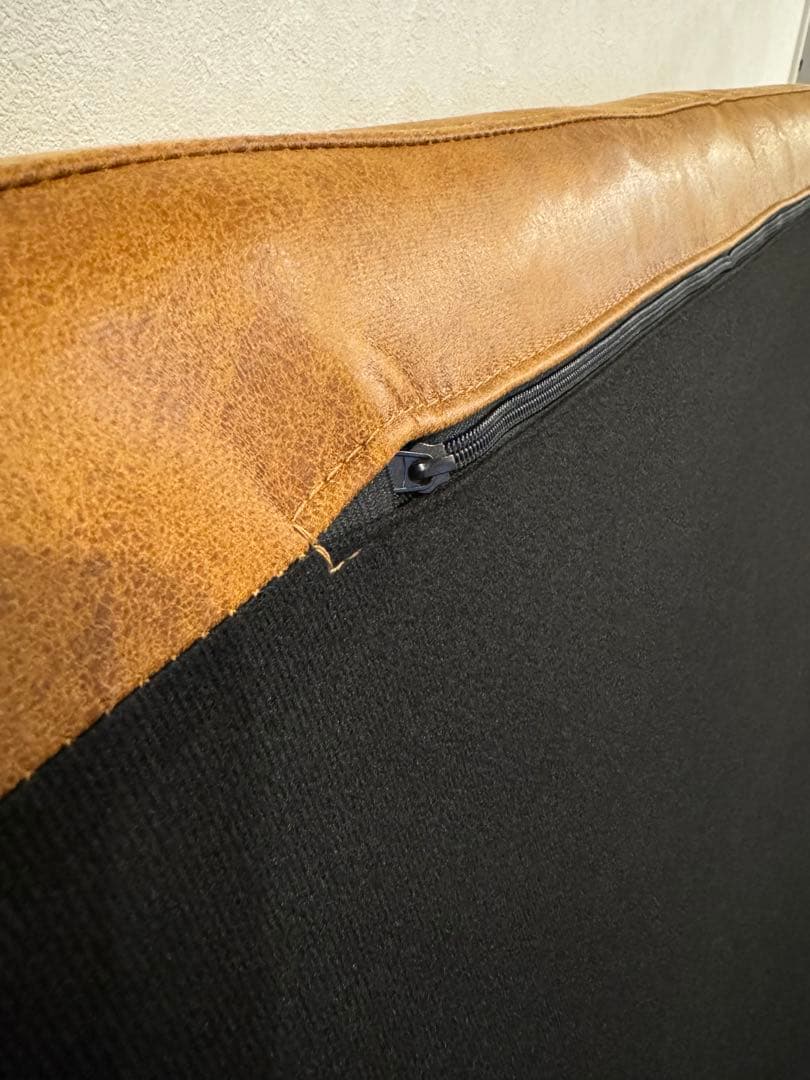 状態良好 【関家具】カローレ 3人掛けカウチソファ キャメル リラックスフォーム