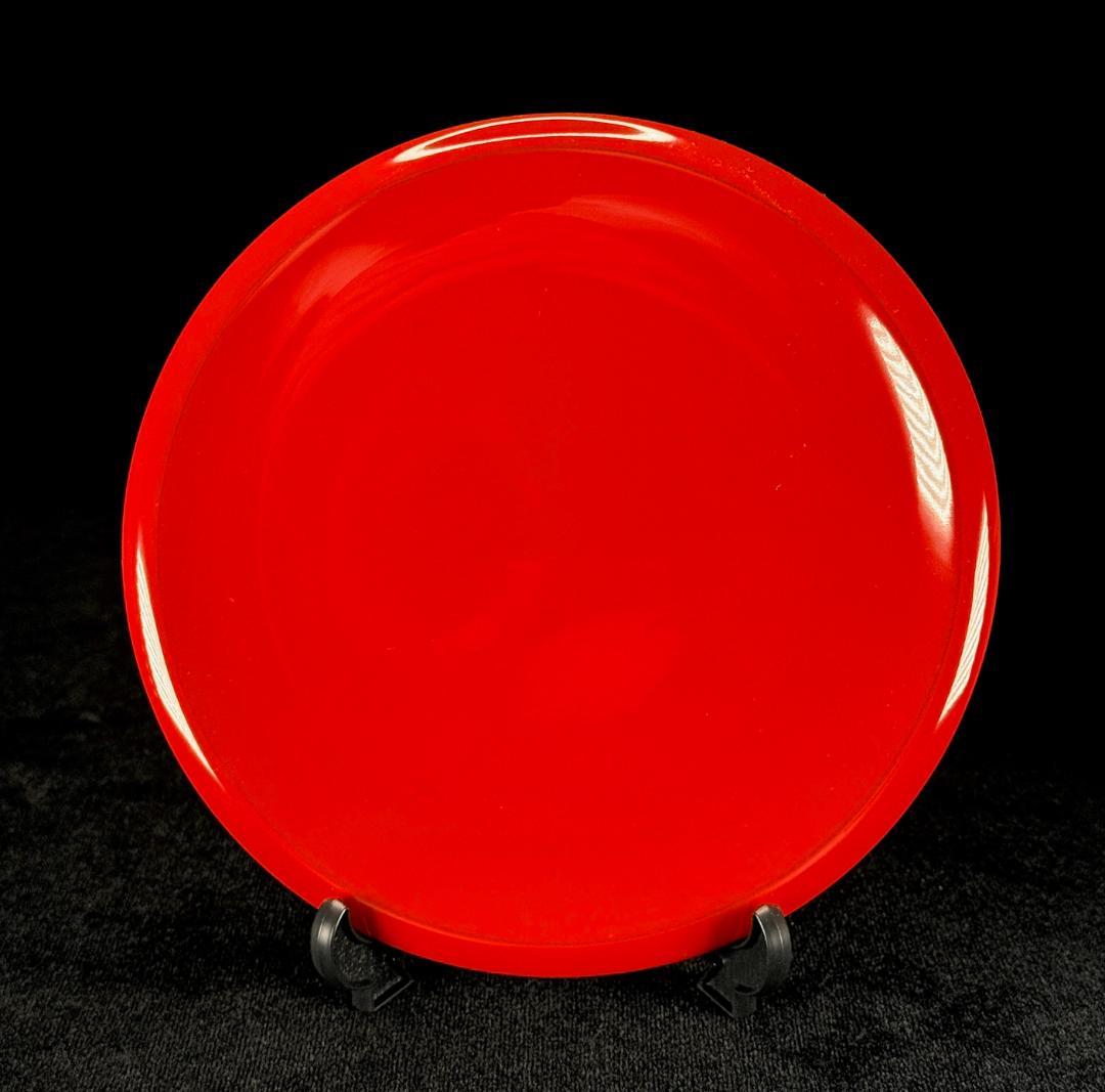 極美品！ 山中漆器　忠斎　天然木 銘々皿　朱塗・透漆　5客揃え