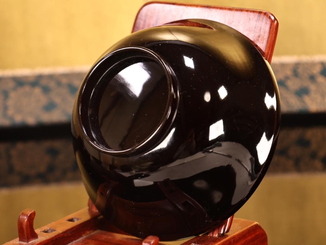 BK407a　時代輪島塗　宝船図金蒔絵　波千鳥　吸物椀　一客　木製　茶道具 菓子