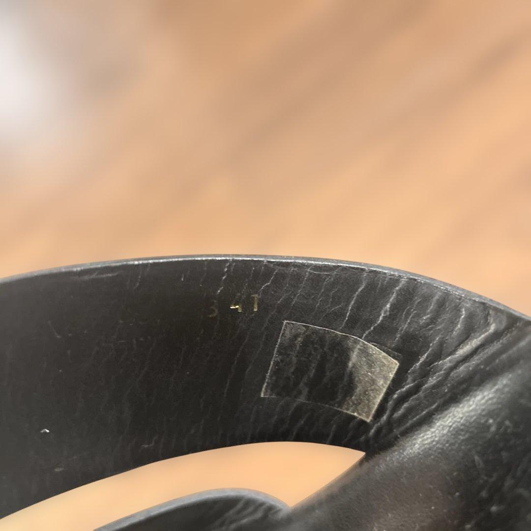 SAINT LAURENT ブラック レザー サンダル 25.5cm