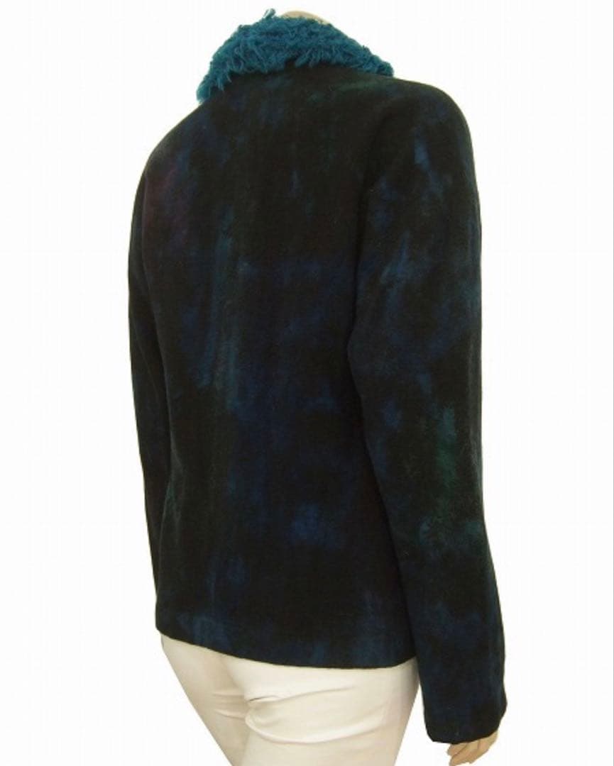 イッセイミヤケISSEY MIYAKE★グラデーション★ファー付ジャケット★L位