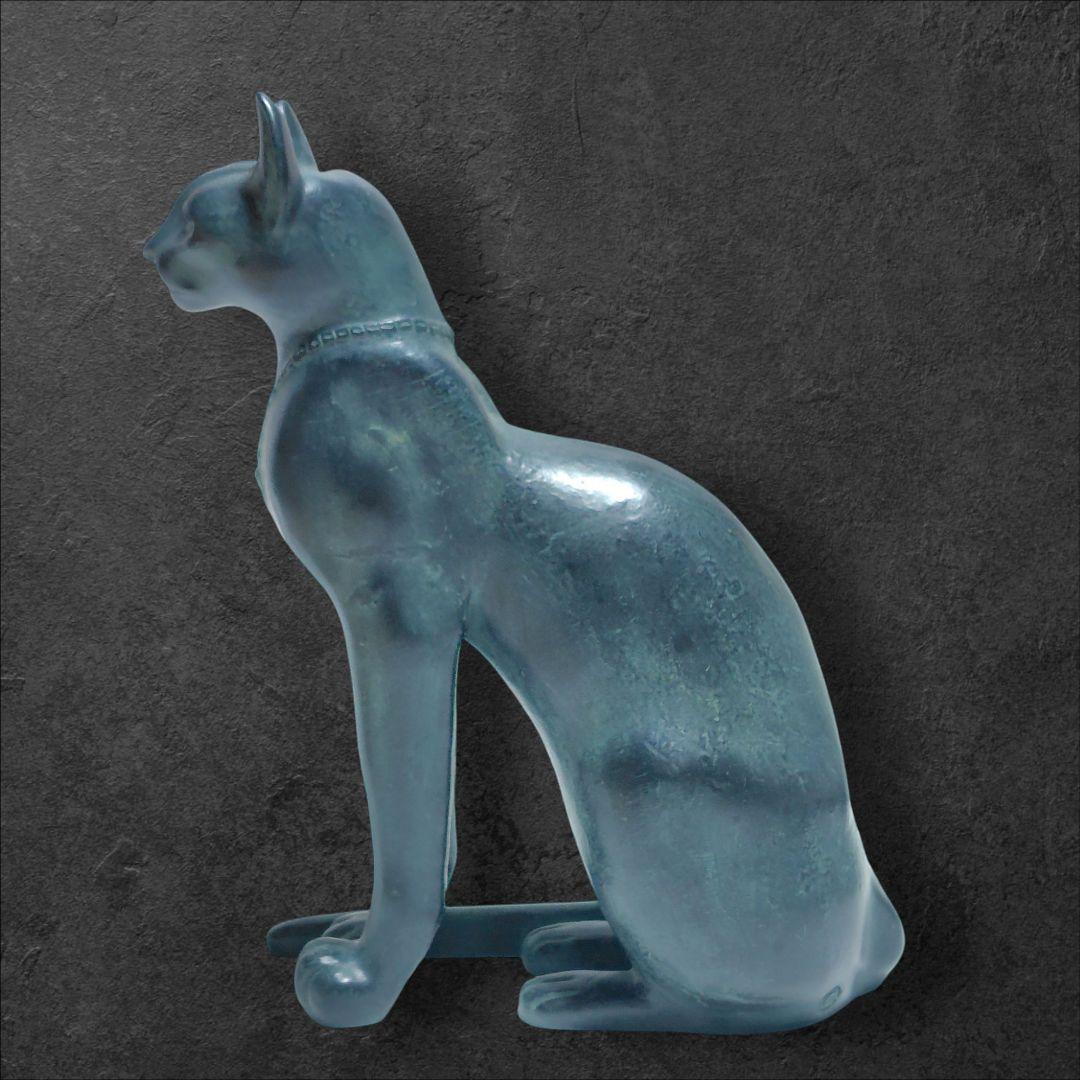 複製彫刻 ネックレスをしたバステト女神 猫 樹脂製 置物 美品 正規品