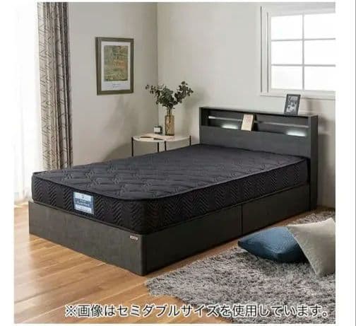 ダブルベッドフレーム(GH 引出し付き BK)