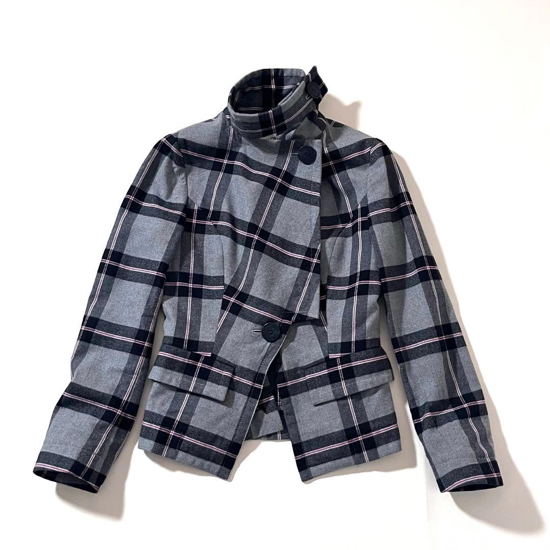 【美品】ヴィヴィアンウエストウッド　変形テーラード ジャケット　チェック柄　ロゴ