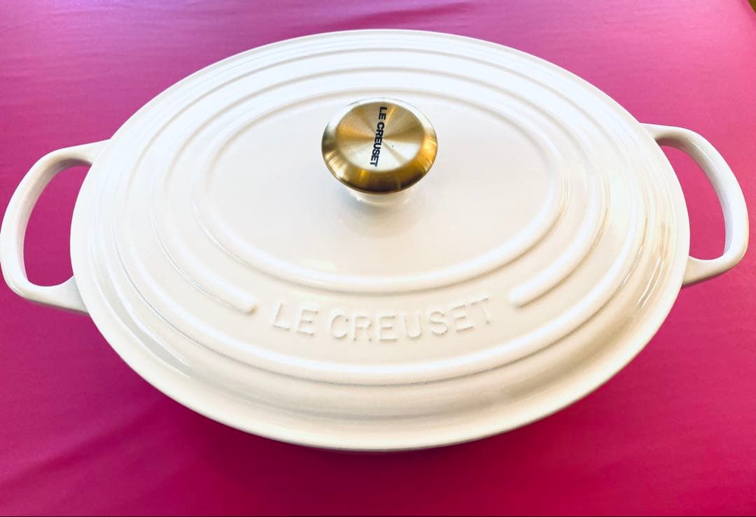 ル・クルーゼ シグニチャー ココット・オーバル 33cm クリーム