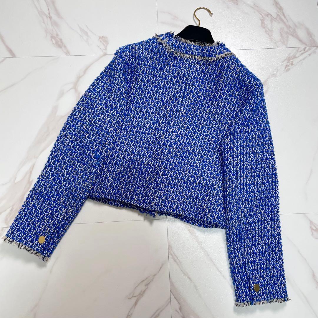 23AW✨マルティニーク ミックスツイードショートジャケット 金ボタン ラメ