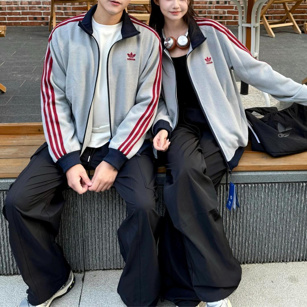 週末セール　韓国　XL　adidas トラックトップ ワッフル アディカラー