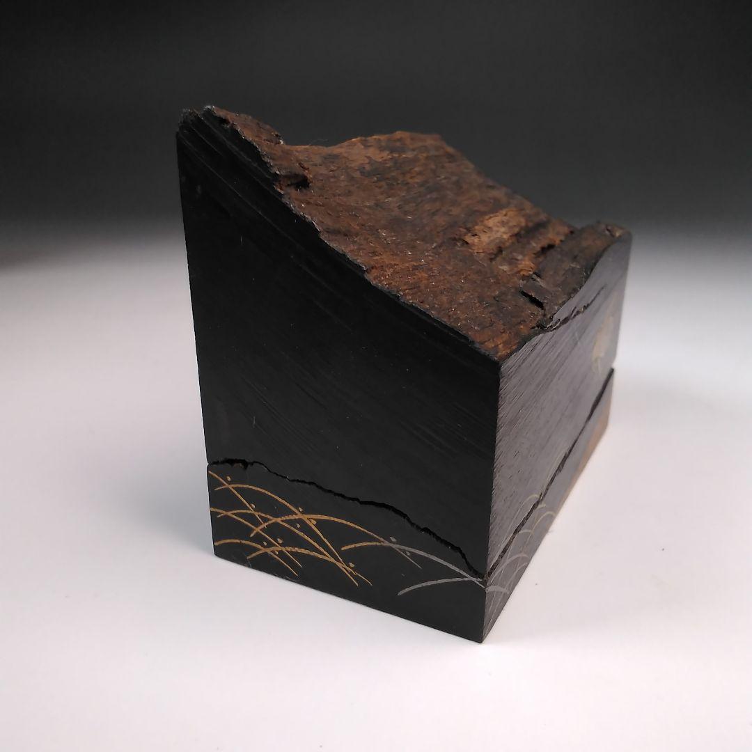 ア107 『蒔絵師　牧田芳祥　作』『黒檀　鈴虫蒔絵　香合　共箱』茶道具