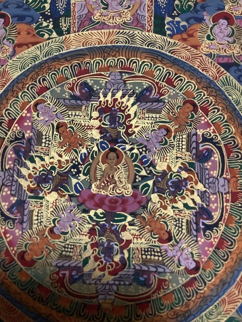 《 チベット密教　新品　1点物 》 手描き　曼荼羅　仏陀　釈迦　仏画　仏教　f9
