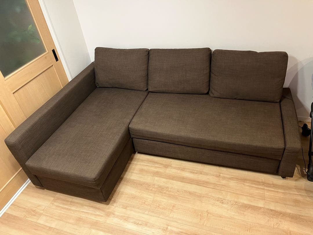 美品【兵庫県伊丹市にて引渡し】IKEA L字ソファベッド 3人掛け 収納付き