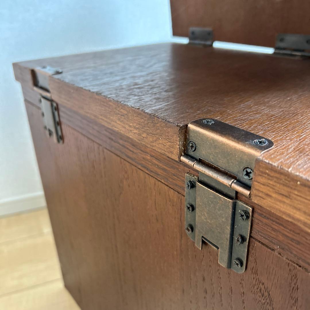 木製折りたたみ文机　和机　三段引き出し　古道具　古民具　アンティーク　昭和レトロ