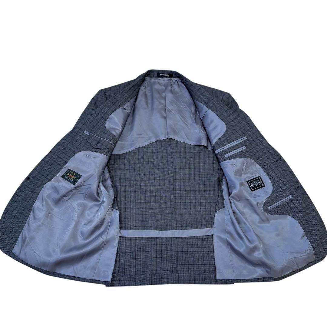SAVILE ROW × DORMEUIL チェック柄スーツ　上下　グレー