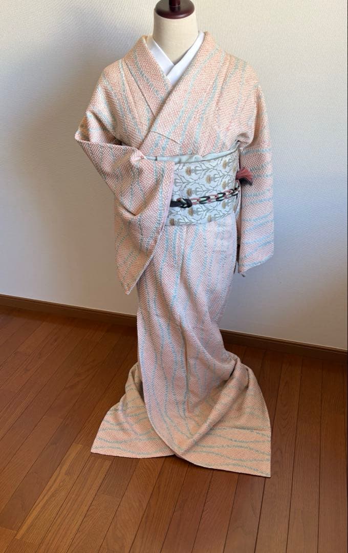 ❤️大人可愛い総絞り正絹小紋　ベビーピンク　もう出会えない逸品　新品畳紙付き