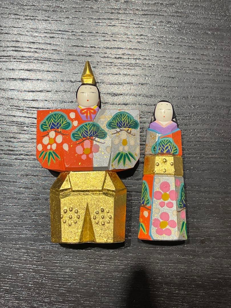 奈良 一刀彫り 雛人形 神泉作 立ち雛