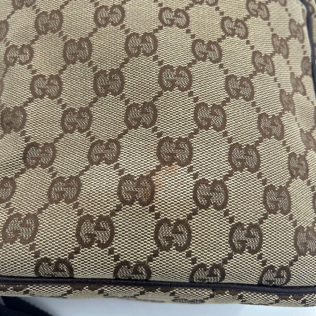 GUCCI グッチ GGキャンバス ショルダーバッグ　レザー　ロゴ