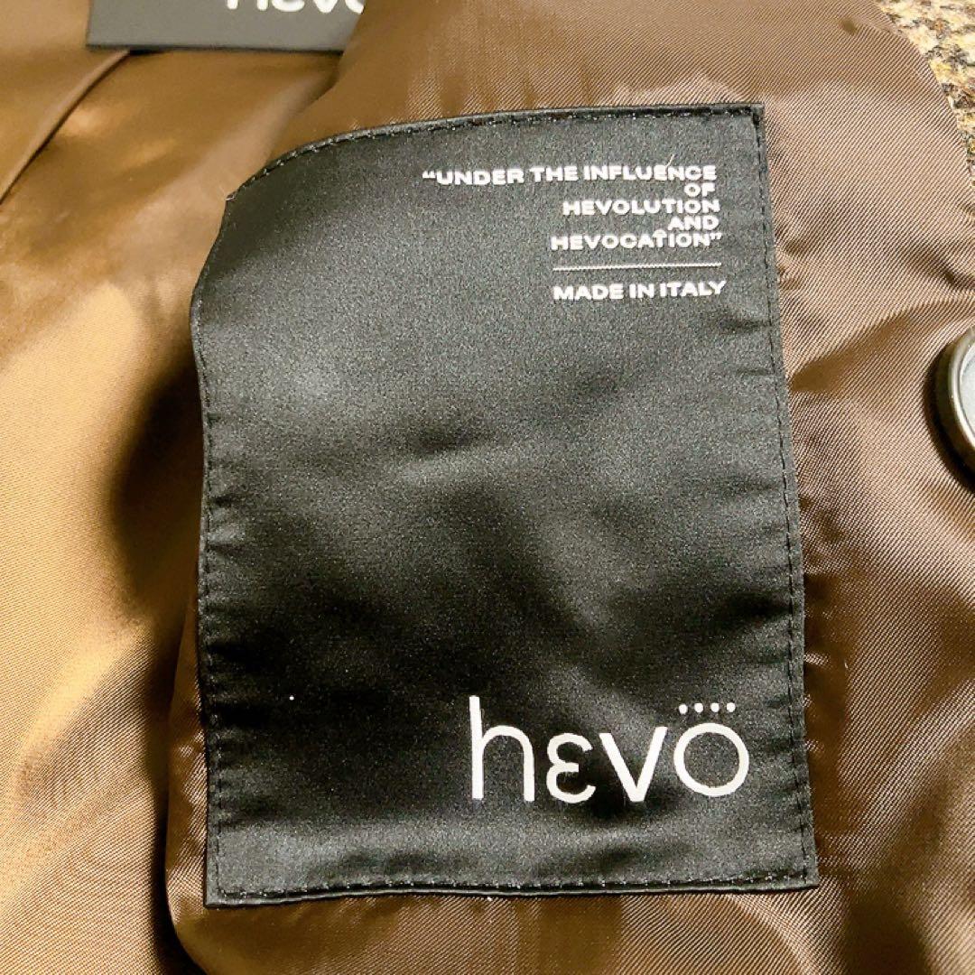 【超美品・タグ付】hevo　ピーコート　千鳥柄　ダブルブレスト　大きいサイズ54