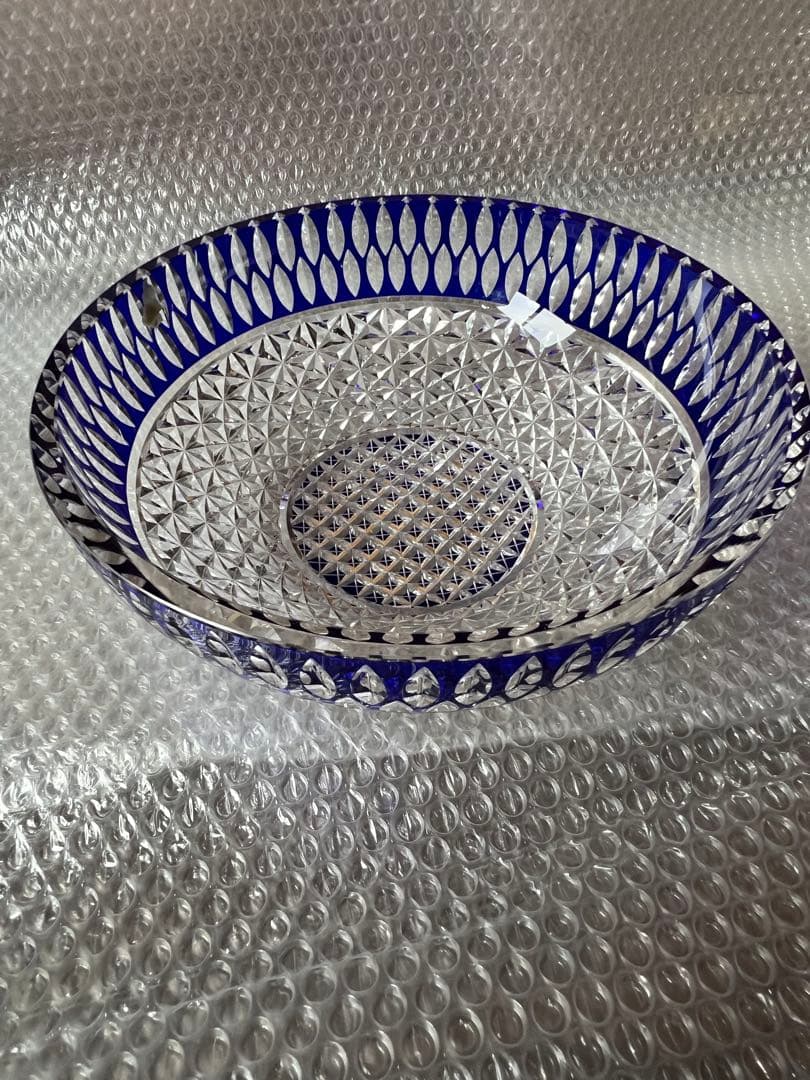 伝統工芸　江戸切子　お皿　ボール　未使用品