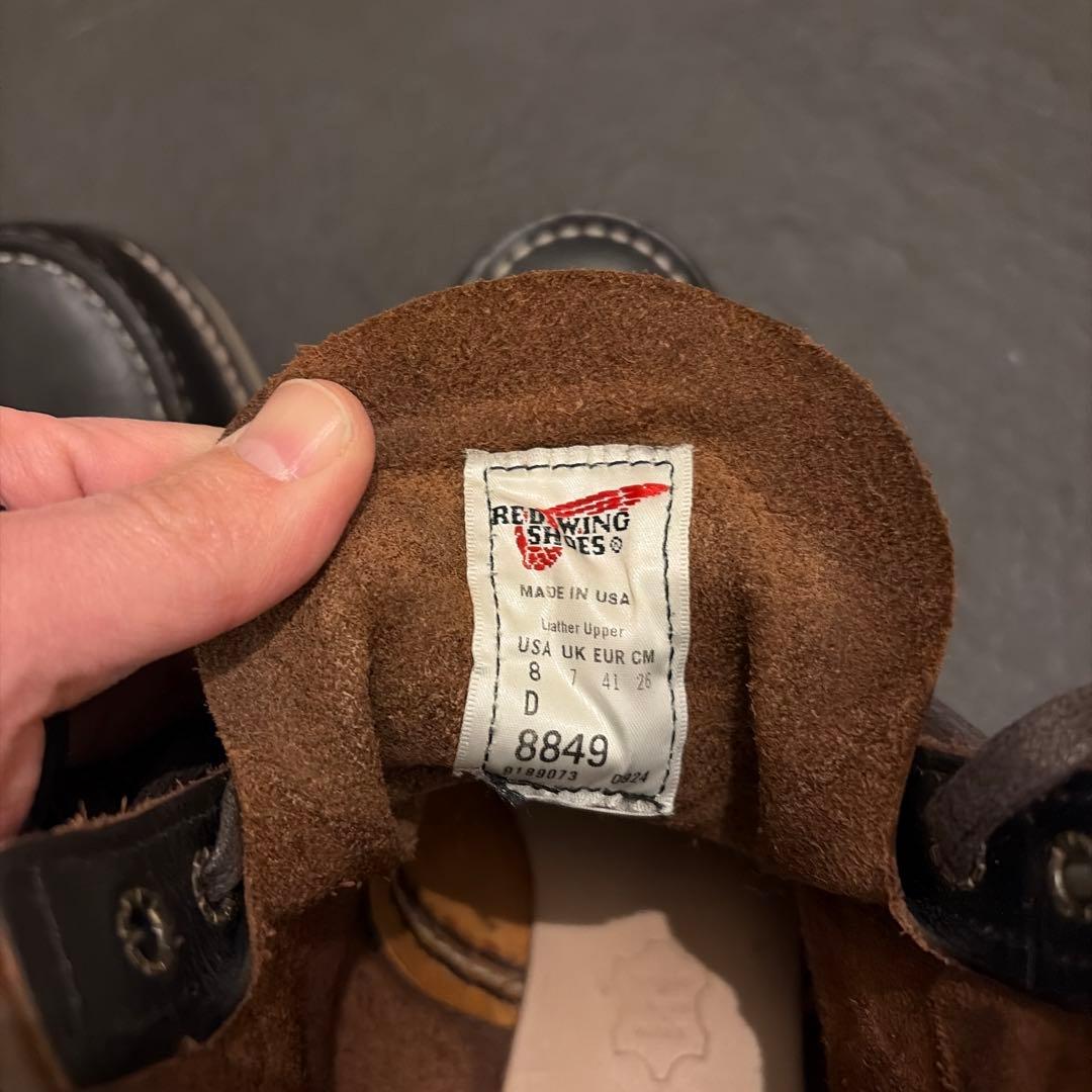 レッドウイング　redwing 8849 6インチモック　ブラック　8/26cm