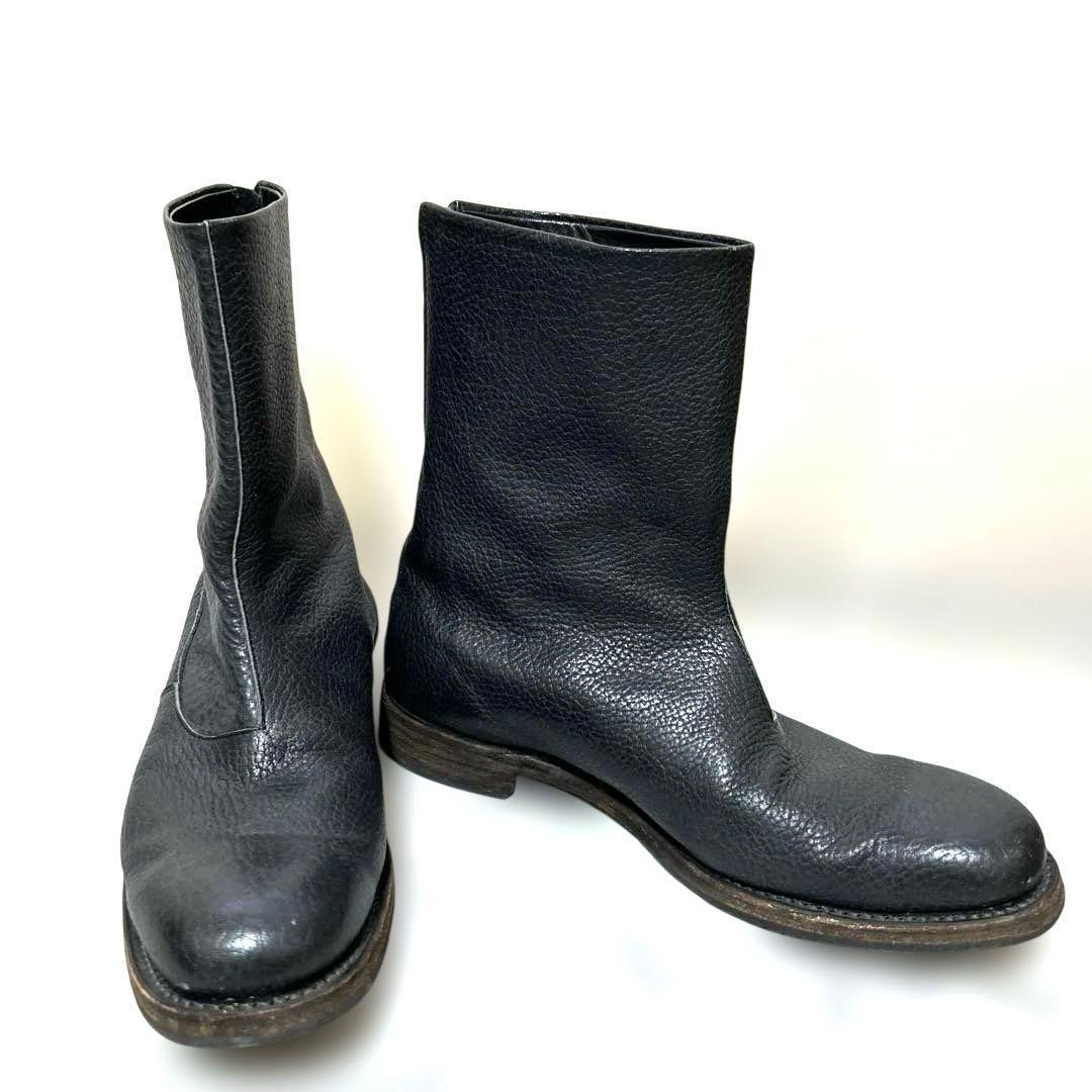 リップヴァンウィンクルブラック黒レザージッパーショートブーツ42(26.5相当)