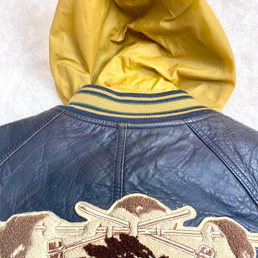 AVIREX ラムレザー スタジャン インディアントマホークス　ライナー付き