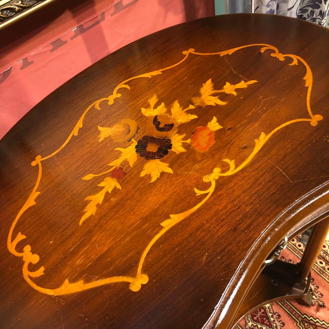 Sale アンティークPT ラウンド　猫脚　　ホールキャビネット