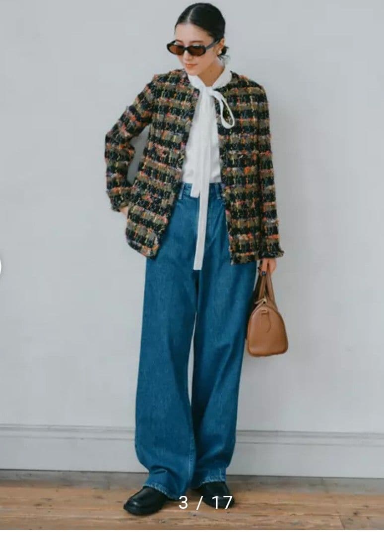 セール！新品MADISONBLUE ノーカラージャケット ツイードチェック