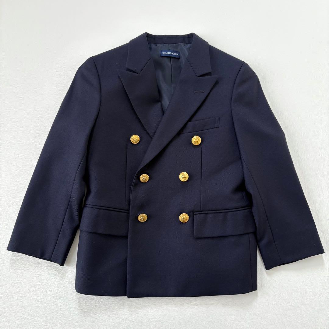 極美品✨ラルフローレン キッズ フォーマルスーツ 4点セット120 紺 金ボタン