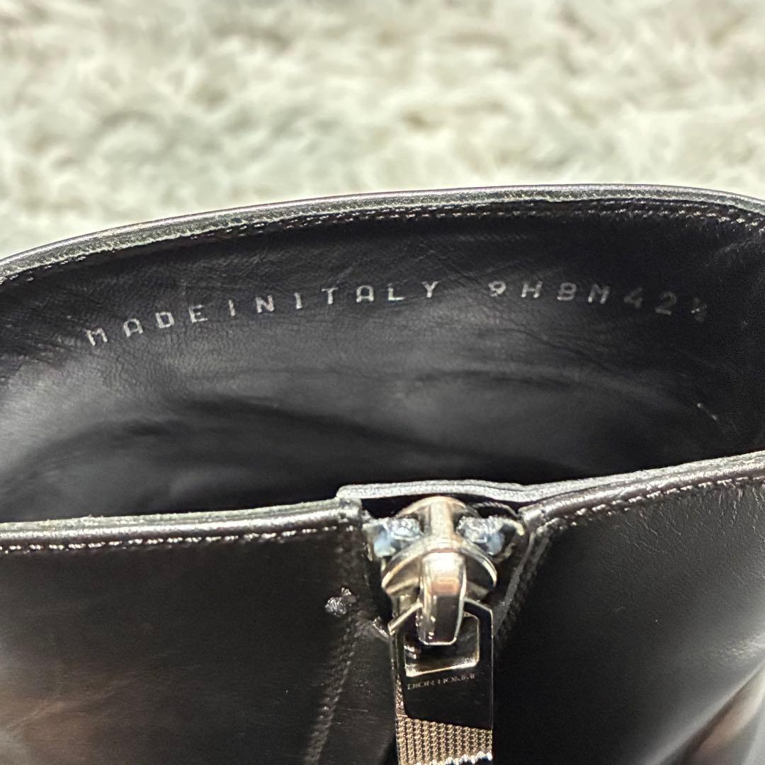 【美品】Dior HOMME 本革 サイドジップ ショートブーツ BLACK