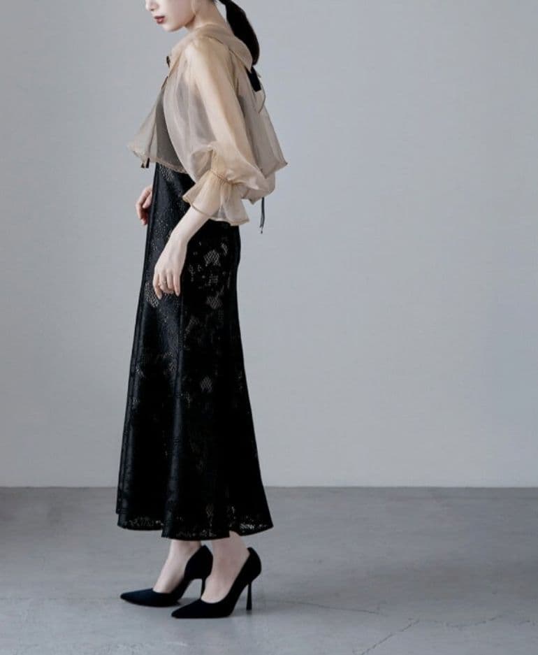 【極美品】エトル シアーブラウス＆マーメイドキャミソール セットドレス