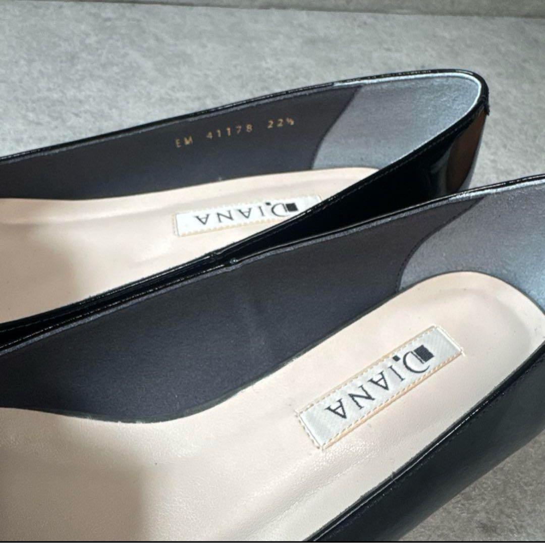 新品！ダイアナ オペラシューズ ポインテッドトゥ リボン エナメル フラット