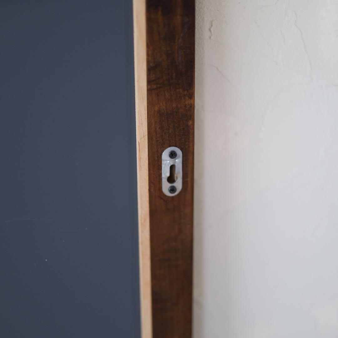 アンティーク調 木製壁掛け鏡 ダークブラウン（横74cm×縦96cm）