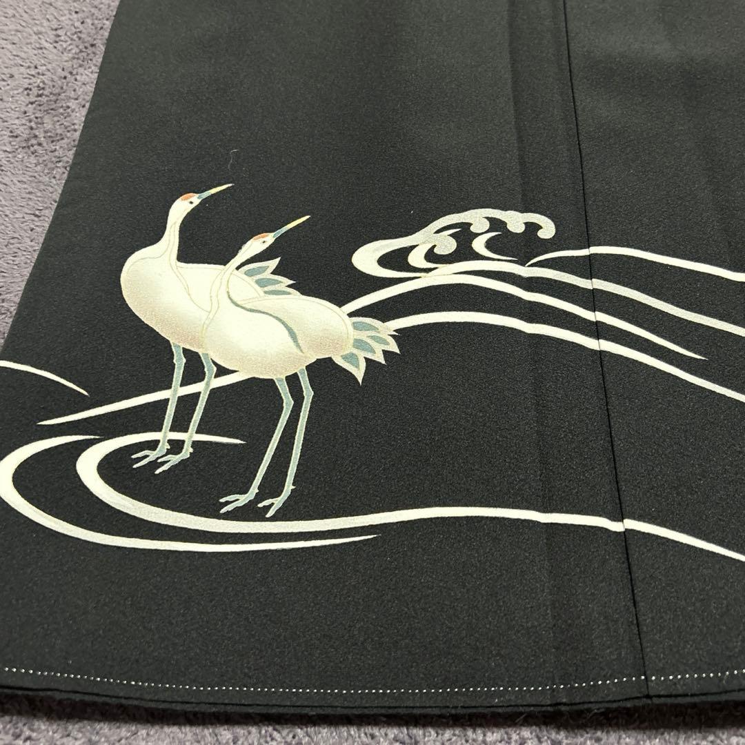 未使用近い　美品　袷　正絹　作家物　落款　五つ紋　黒留袖　フルセット