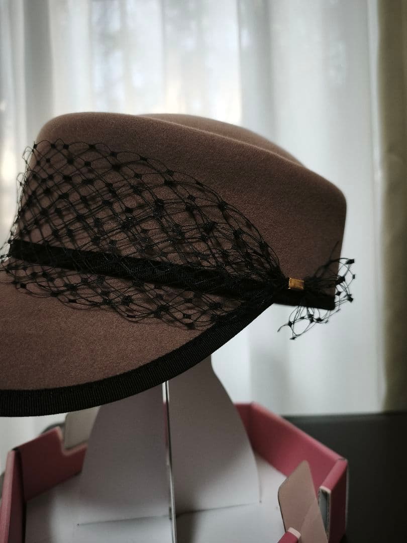 専用です☆maxim 高級☆ ウールフェルトハット ブラックネット装飾　帽子