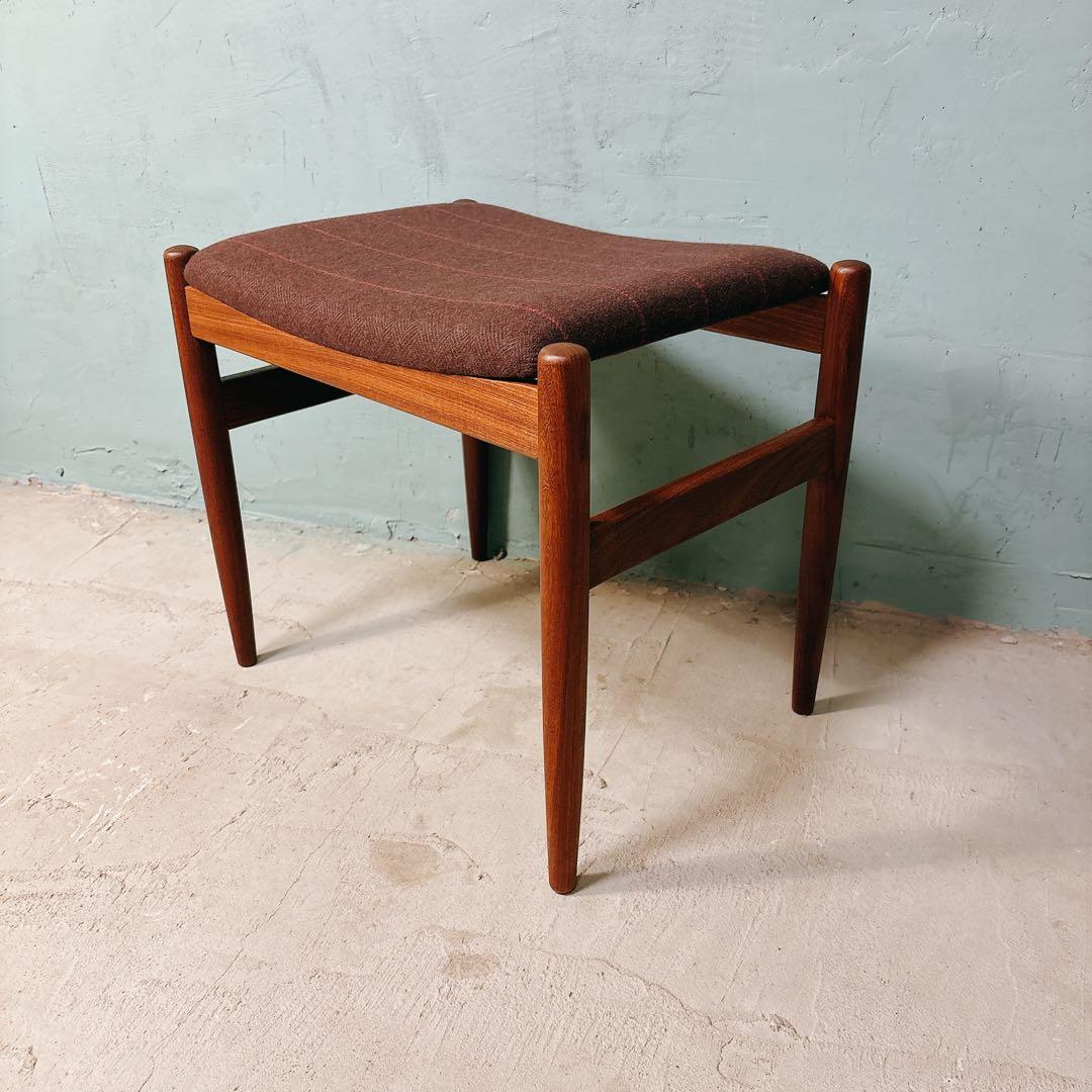 デンマーク　チーク材　スツール　北欧家具　北欧ビンテージ