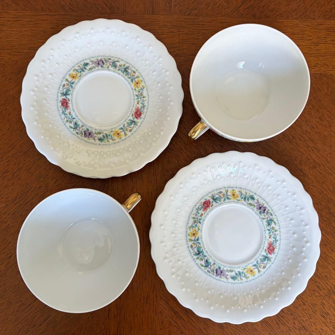 【美品】リモージュ（ジョルジュ・ボワイエ）★リビエラブルー★トリオ　ペア