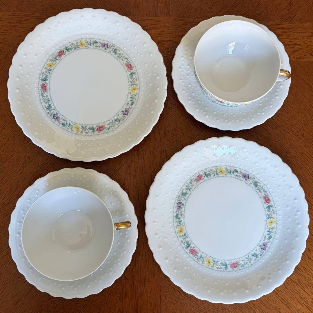 【美品】リモージュ（ジョルジュ・ボワイエ）★リビエラブルー★トリオ　ペア
