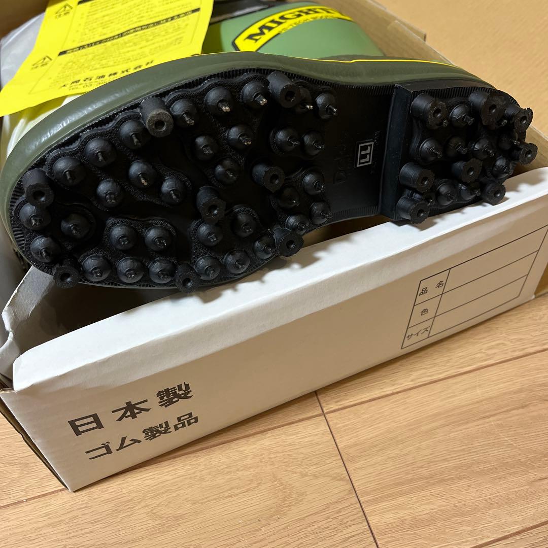 大同石油 マイティブーツ長靴 スパイクNSワイド LL 27cm オリーブ