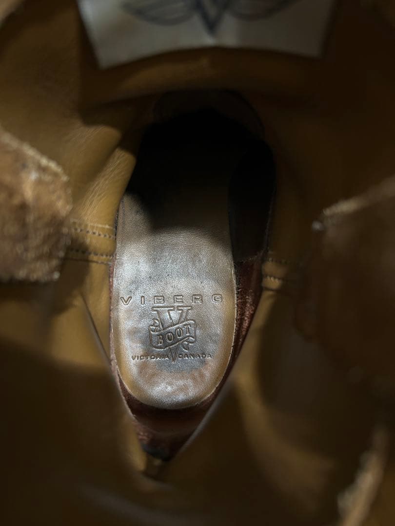 VIBERG ショートエンジニア ベージュ スエード エンジニア ブーツ