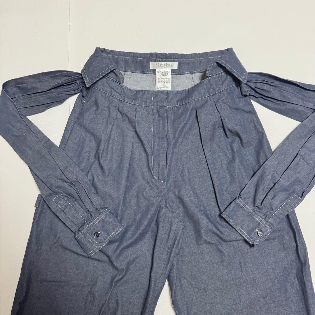 極美品♡マックスマーラ　ハイウエスト　デニム　ワーク　パンツ　カーゴ　42