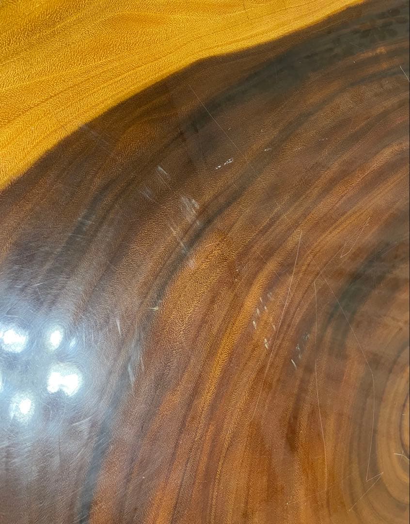 【福岡 引取】一枚板 テーブル モンキーポッド 輪切 座卓