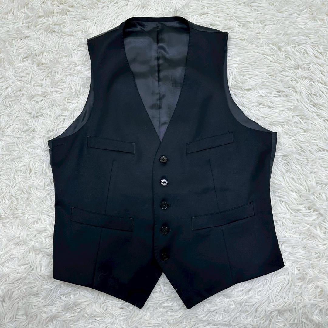 美品✨ ユニバーサルランゲージ カノニコ 3ピース ビジネススーツ 黒 44 S